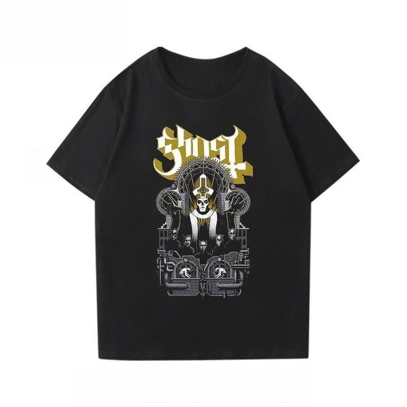 

Swedish Heavy Metal Comic Style Rock Metal Surrounding Half Sleeve Trend Ghost Band Short Sleeve T-shirt for Men and Women 4XL