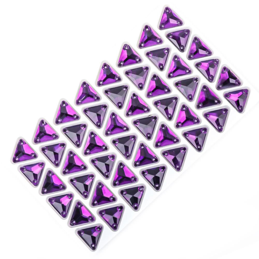 

5Pcs High Quality Triangle Color Ab Flat Button Hand Sewn Diamond Glass Crystal Button Clothing Accessories With Diamond Wedding Dress Auxiliary 12mm 48 pcs/pack