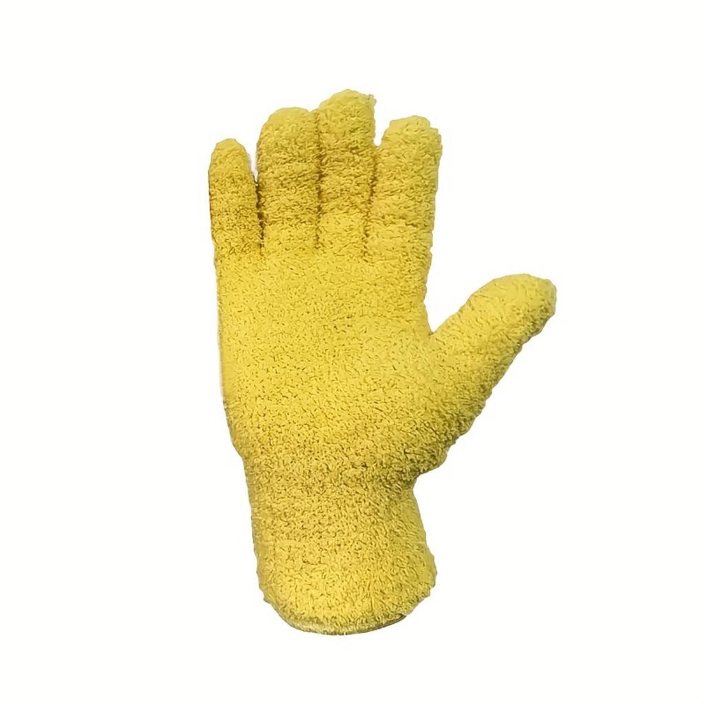 Ultra Fine Fiber Dust Removal Gloves - Coral Fleece Fabric, Elastic and Breathable, Easy To Clean Dust On Car, Boat and Plant Surfaces