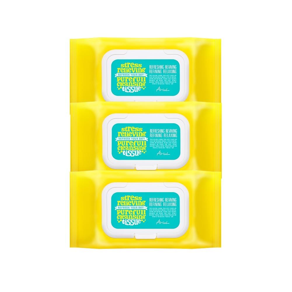 Ariul Skin Arial Stress Relieving Cleansing Tissues 80 Packs X 3