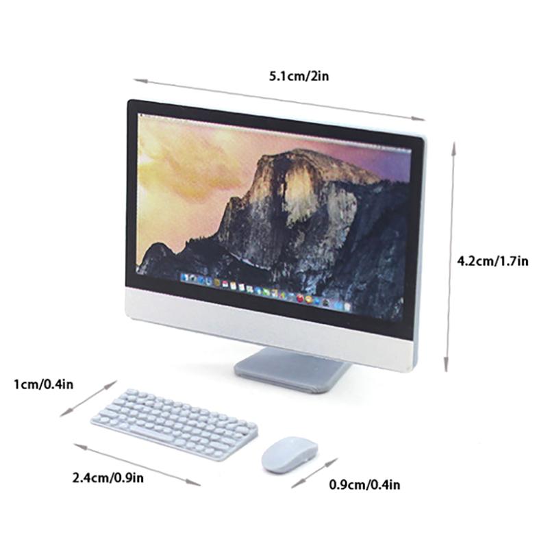 1:12 Puppenhaus Miniatur Mini Desktop Computer Maus und Tastatur Möbel Heimmodell Dekor Spielzeug Puppenhaus Zubehör