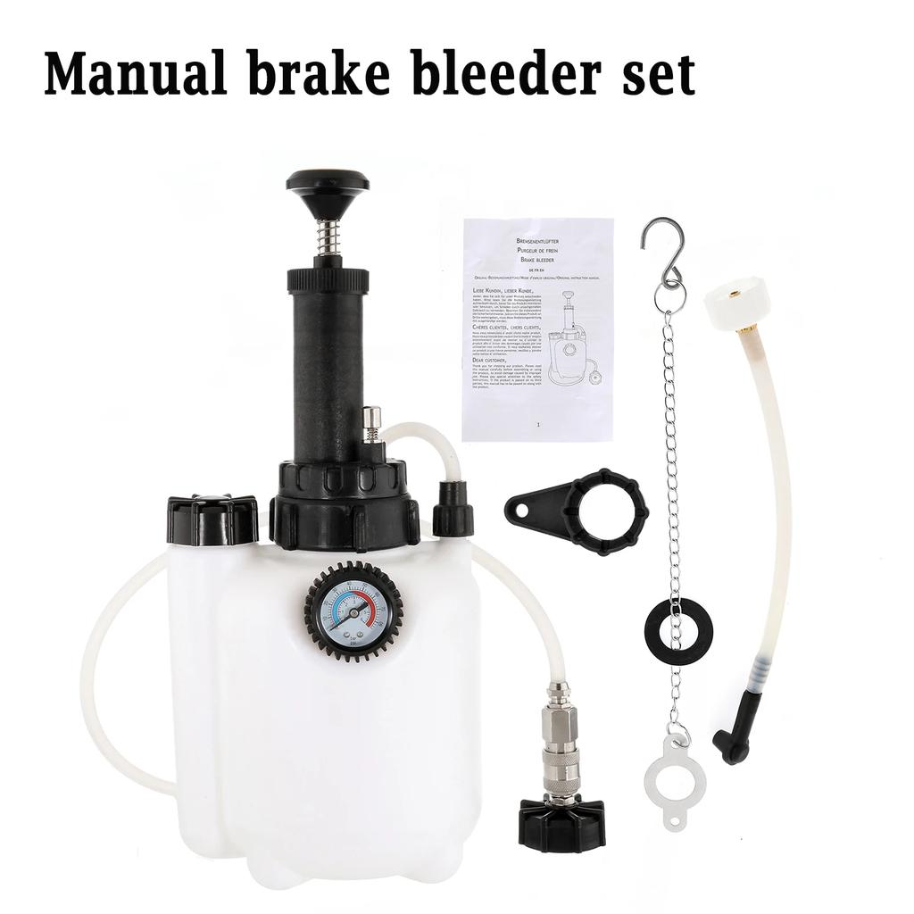 3L Auto Manuelles Bremsenentlüftungsgerät Flüssigkeitsölwechsler Hydraulische Kupplungsölpumpe Leerer Austausch Entleerter Satz mit Adapter Ersatzwerkzeug