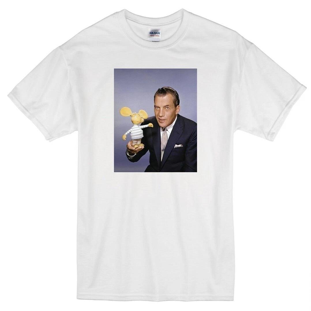 TOPO GIGIO AND ED SULLIVAN  ITALIAN MOUSE RETRO TV SHOW WHITE T-shirt 3XL