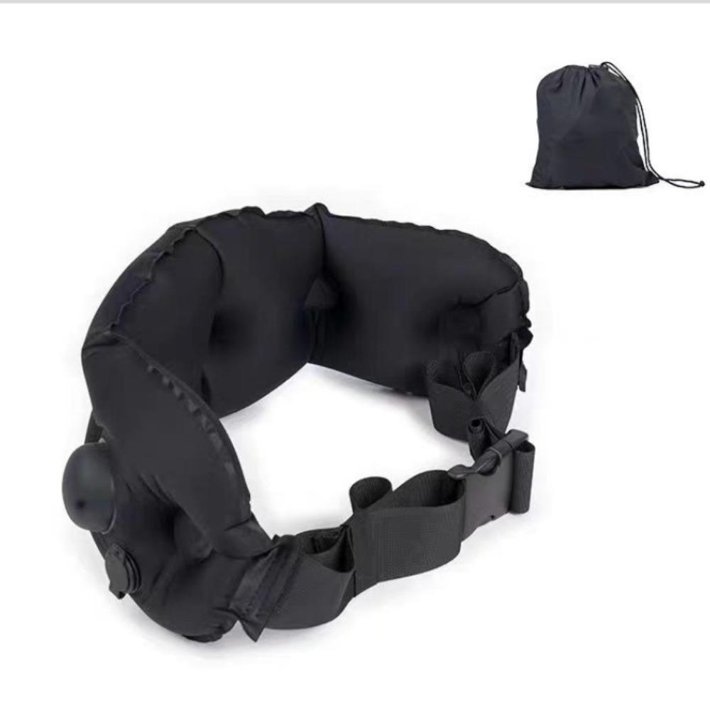 

Portable Inflatable Lumbar Pillow with Storage Bag Waist Back Pad Lumbar Support Cushion Outdoor чёрный