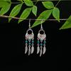 Vintage Ethnic Miao Silver Alloy Teardrop Tassel Earrings