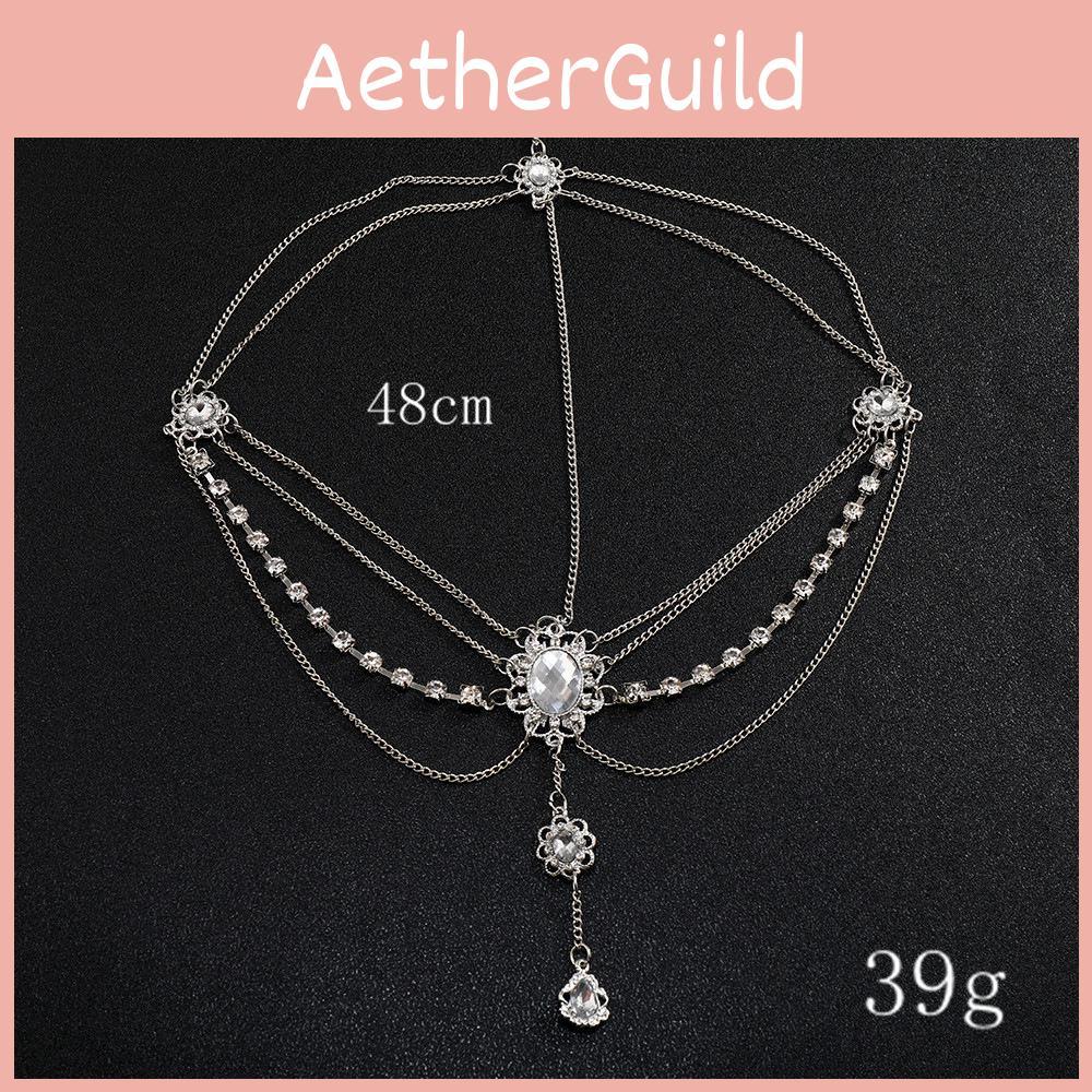 Rhinestone Elegant And Multi Layer Chain Design Women Silver Headwear Jewelry