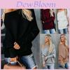 Blusa de Tricô Elegante Feminina de Um Ombro com Mangas Compridas e Material Macio