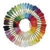 100 Color Cotton Embroidery Floss Threads for DIY Cross Stitch, Weaving & Home Textiles with Gold Thread Accent