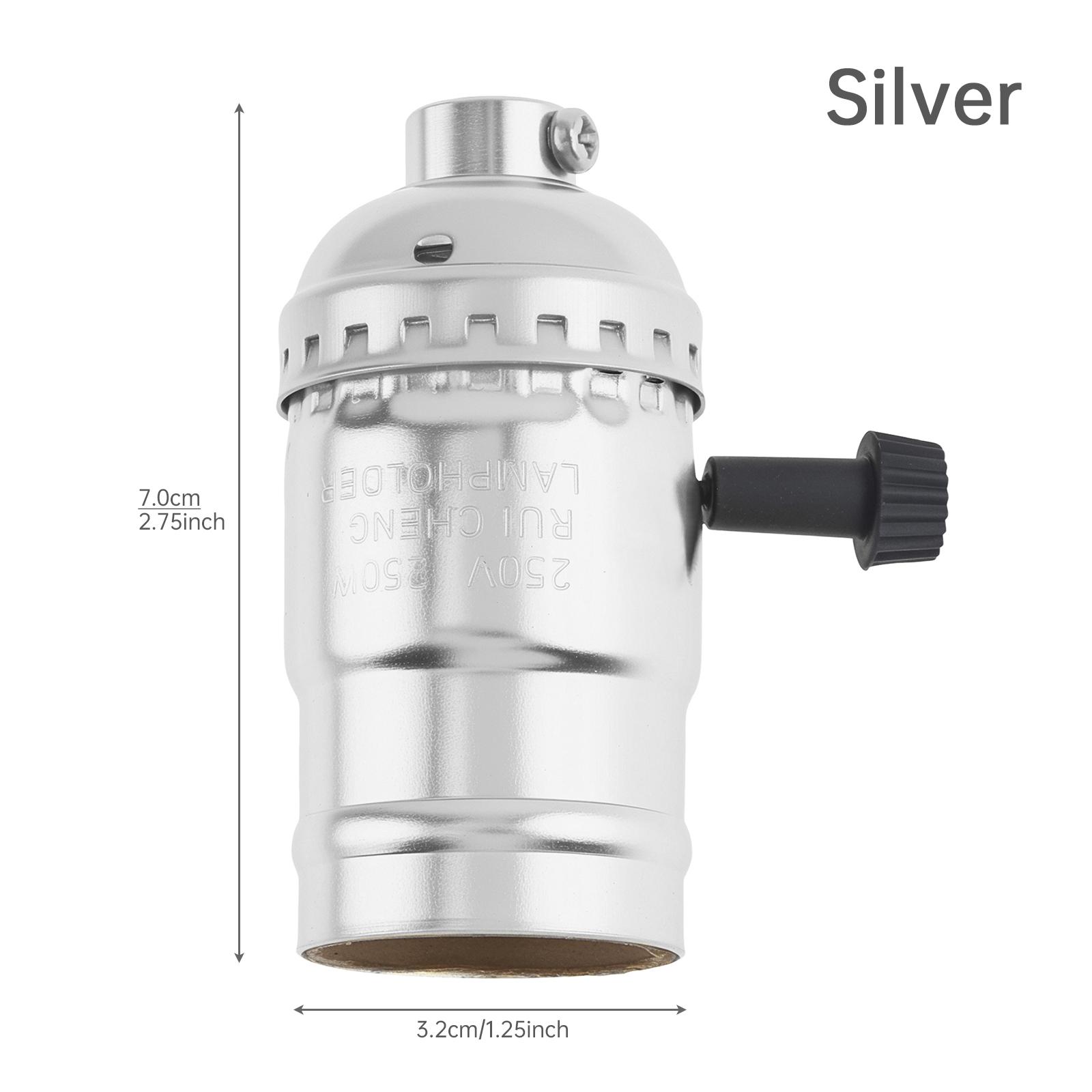 

Vintage Retro Industrial Edison E26 E27 Pendant Lamp Socket Medium Base Ceiling Hanging DIY Lighting Project Knob Switch Secure Connection срібний