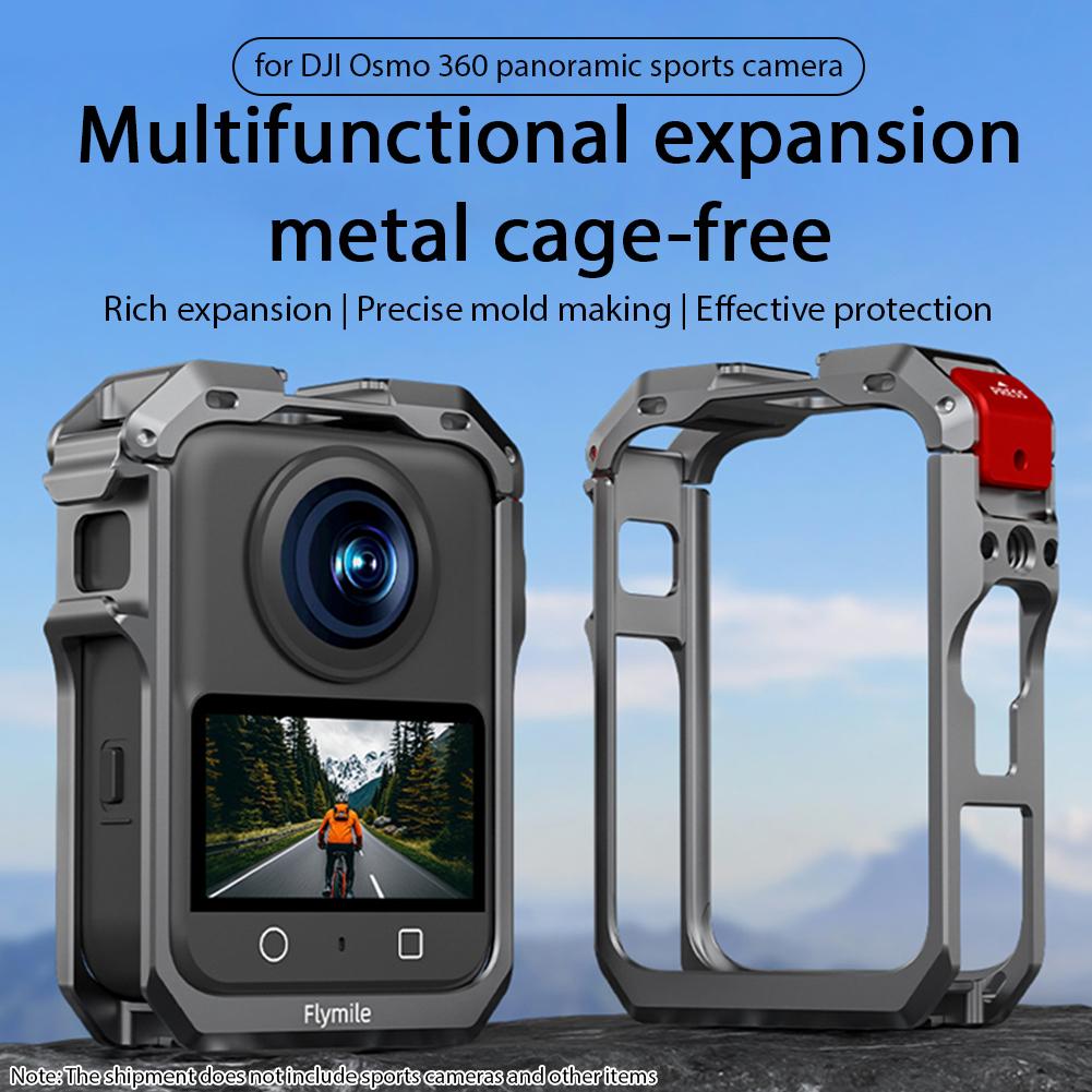 Rabbit Cage Aluminum Protective Case For DJI OSMO 360 Metal Frame Expansion Adapter with Lens Cover Wind Muff Camera Accessory