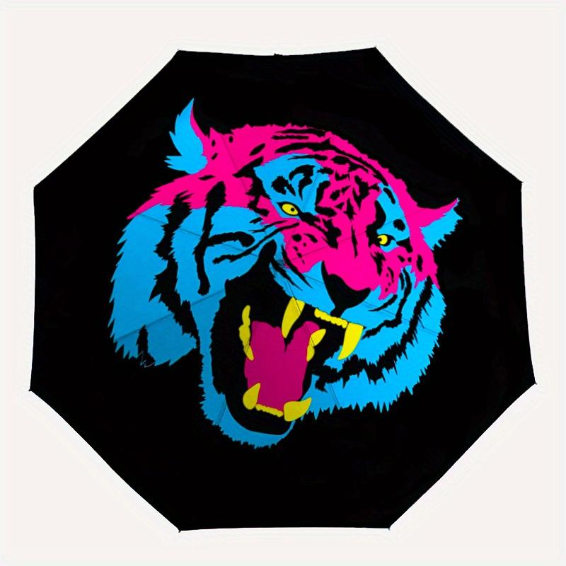 

1pc Tiger Head Automatic Open/close Folding Umbrella, Compact Portable Travel Umbrella,Durable Construction yy250814122