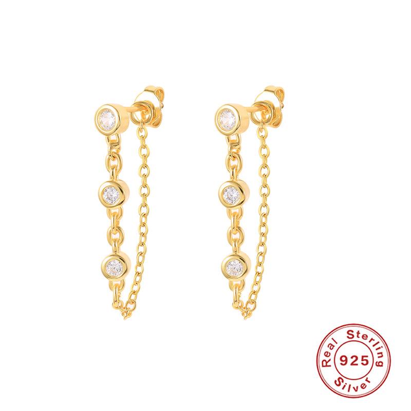 

Серьги-цепочки из стерлингового серебра S925 с бриллиантами, застежки-пряжки, самые продаваемые модные серьги-цепочки 925 Silver