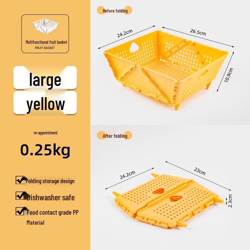 Multifunktionaler faltbarer Abtropfkorb: Großes Fassungsvermögen, Tragbares Design für Obst & Gemüse mit erhöhten Füßen