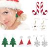 Christmas Tree Ginger Man Dangle Earrings for Women Girls Holiday Drop Earring Christmas Hat Crutch Earring Jewelry Gift