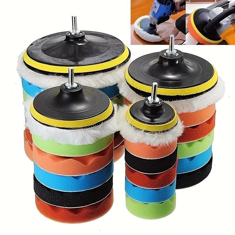 8pcs Set of Self-Adhesive Polishing And Waxing Sponge Velvet Pads in 3/4/5 Inch Sizes, Designed for Use with Car Polishing Machine Drill Bit Adapters