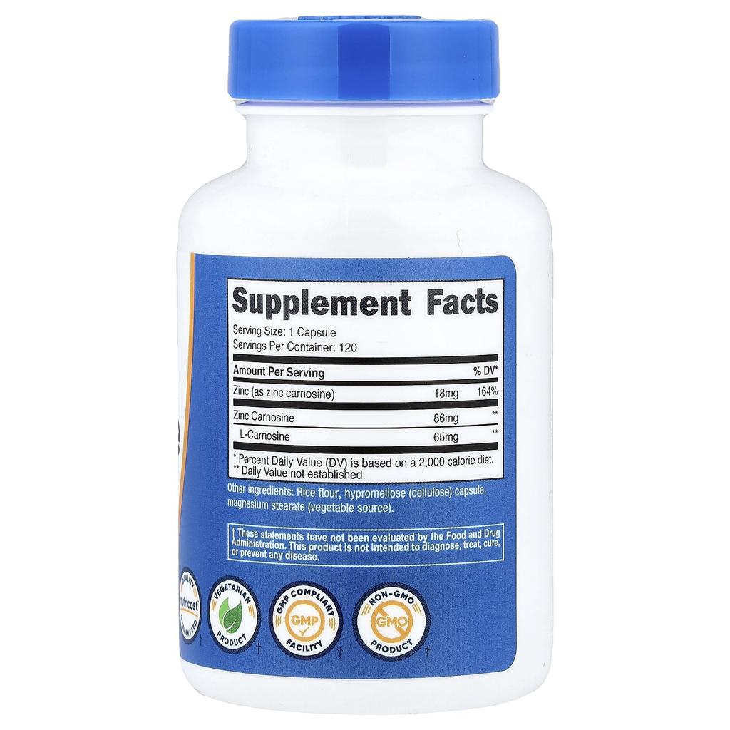 Zinc Carnosine, 120 Capsules