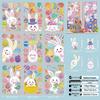 Cartoon Rabbit & Colored Eggs Static Cling Window Decor Stickers for Easter