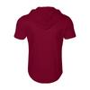 Summer New Men's Hooded Sports Fitness Versatile Casual Short Sleeved T Shirt