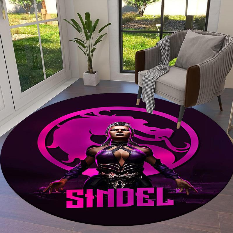 Vortex Crossing Gate Round Area Rug,Carpet Rug for Living Room Bedroom Sofa Playroom Decor,Non-slip Floor Mat