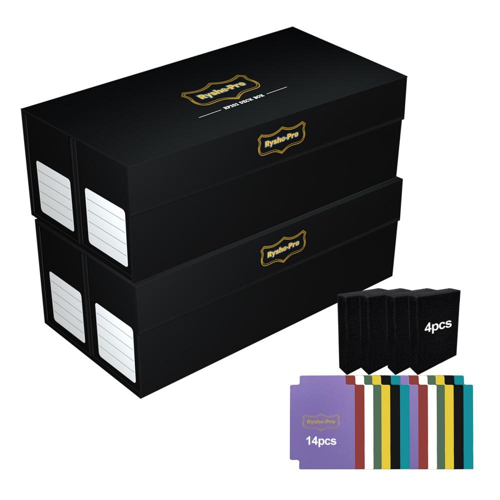 Ryshepro Large Capacity Trading Card Storage Deck Box Magnetic Closure Case with Dividers  and Cushions for MTG PTCG TCG Card