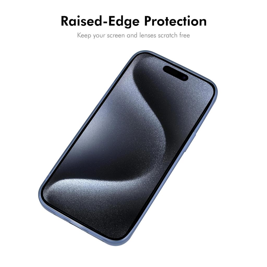 For iPhone 14 Case Matte TPU Phone Cover with Lens Film+9H Glass Protector