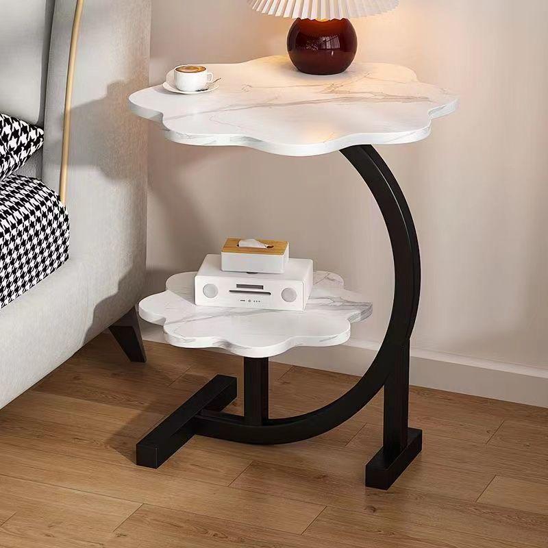 Modern Bedside Sofa Side Table with Storage Rack for Living Room or Bedroom