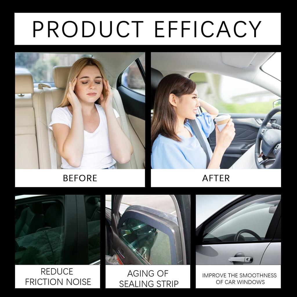 Fenster-Geräuschreduzierer für Autos, Lang anhaltendes, geschmeidiges und alterungsbeständiges Reinigungsmittel zum Hoch- und Runterfahren 100ml