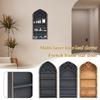 Wall Display Shelf Wood Church Window Design Stones Holder Black Wooden Shelf For Wall For Office Gothic Room Decoration
