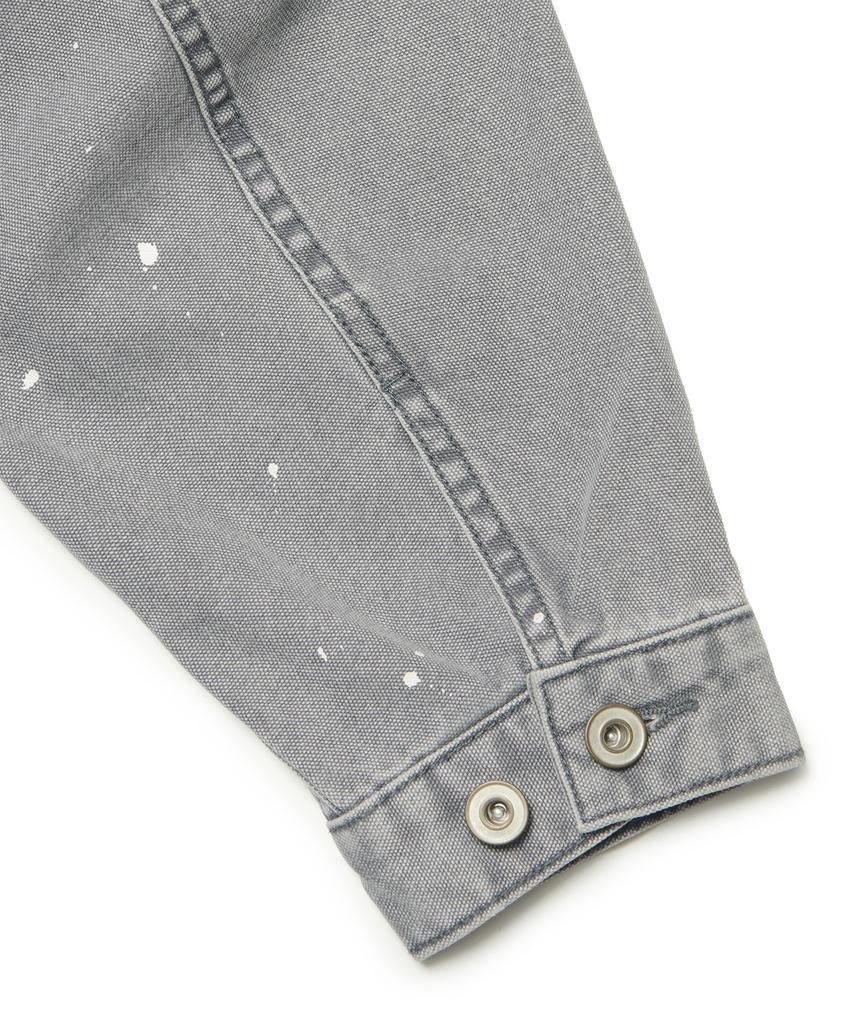 NOMANUAL Painted Trucker Jacket - Washed Gray