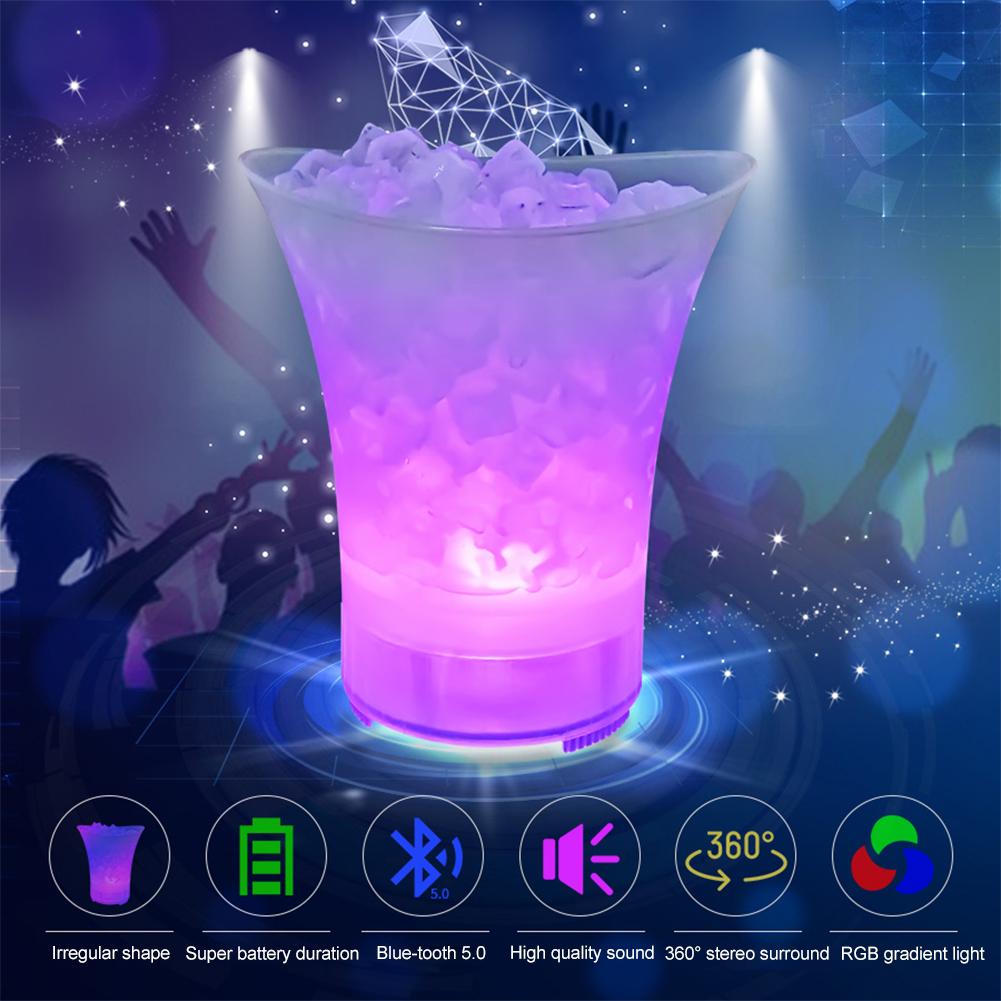 Champagne Beer LED Ice Buckets 5L Large Capacity Wine Beer Ice Buckets With Bluetooth Speaker Drink Container For Home Bar