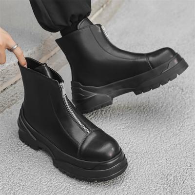 Fashion Men Casual Genuine Leather Boots  Designer Shoes Cowboy Platform Boot Party Nightclub Dress Handsome Chelsea Ankle Botas
