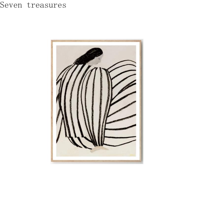 

Постер с абстрактными линиями и фигурой Современная простота София Линд Настенное искусство Холст Живопись Скандинавская картина для гостиной Домашний декорпостер 21x30cm No Framed