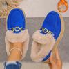 Mao Mao Mouth Warm Sports Women's Shoes Winter Large Size Thick-soled Plush Thickened Metal Chain Cotton Shoes