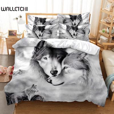 Love Wolf Bedding Set Duvet Cover Set 3d Bedding Digital Printing Bed Linen Queen Size Bedding Set Fashion Design