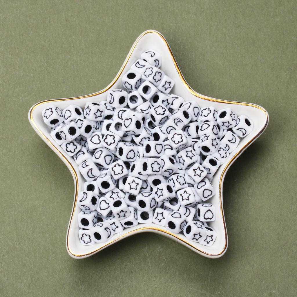 6mm Kiefernholzperlen 80 Stück Perlenmaterial Acryl Würfelperlen DIY Armband Halskette Schmuckherstellung