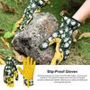 1 Pair Women Gardening Gloves Wear-resistant Thick Five Fingers Anti-slip Sweat-Absorbent Scratch Resistant No Stab Weeding Gloves Digging Planting