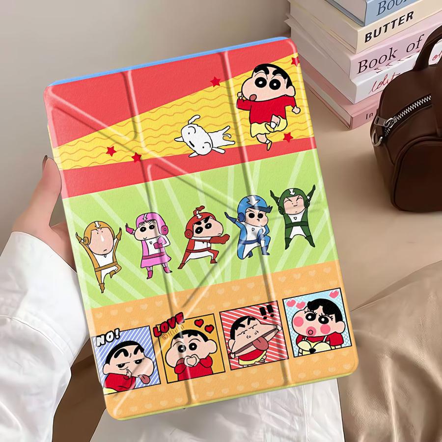 Cra-yons Shin-chans Funny Holder Cover Tablet Case For iPad Air 4 5 M3 M2 1 2 M4 11inch Mini 6 7 Pro 2025 Pro 11th 10th 9th 8th