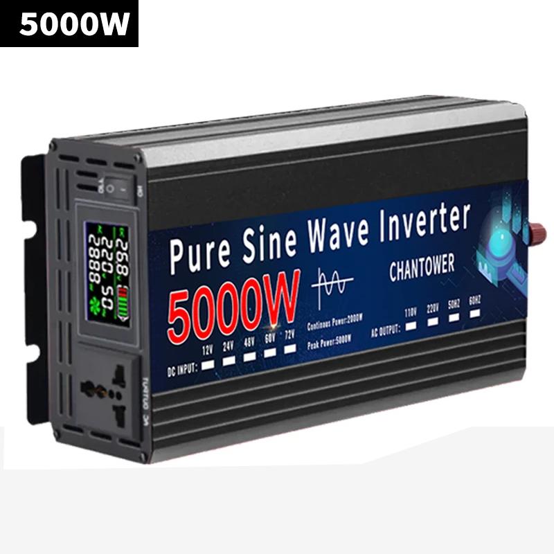 Pure Sine Wave Inverter DC 12V/24V/48V/60V/72V To AC 220V/110V 1000W 2000W 3000W 4000W 5000W Power Converter Car Solar Inverter
