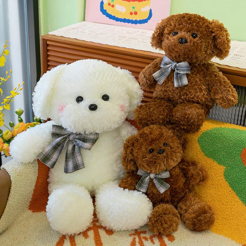 Cartoon Sweater, Dog Plush Toy, Girl's Birthday Present, Bow Tie, Teddy Dog, Home Decoration, Claw Machine