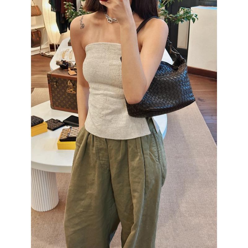 

New Sheepskin Hand Woven Dumpling Dog Walking Bag Underarm Hobo Bag One Shoulder Handbag Sheepskin Lunch Box Bag Length 23 x 11 x Width 16 with box