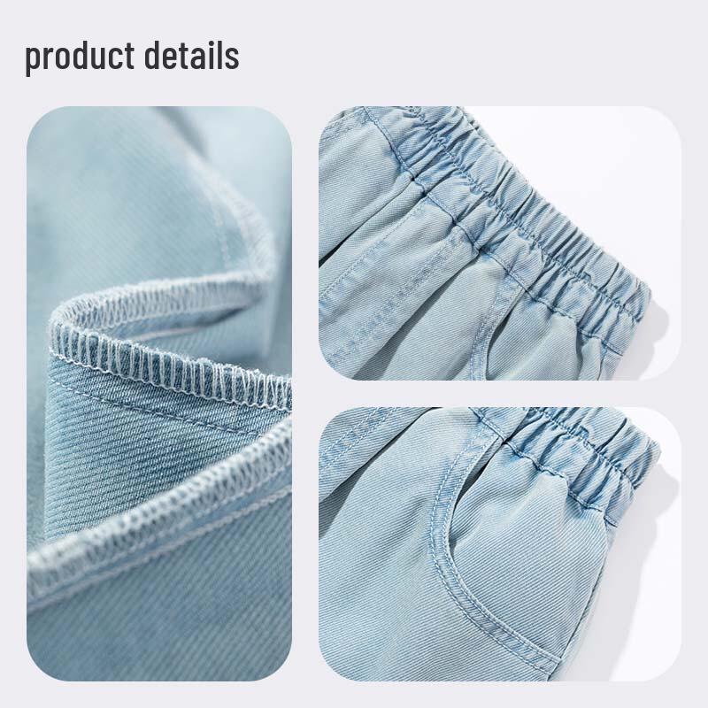 Little Pig Banner Girls' Tencel Denim Wide-Leg Pants