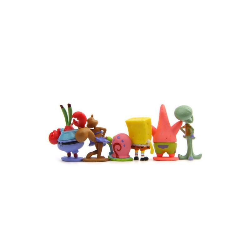 6pcs Set Spongebob Squarepants Figures Featuring Patrick Star And Squidward For Kids' Cake Toppers