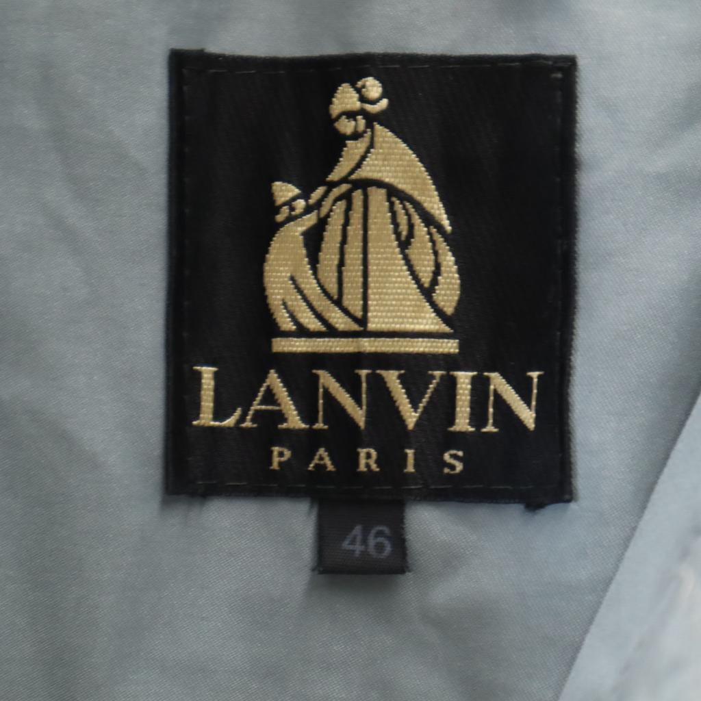 Lanvin 90s Made In Italy Old Stainless Collar Coat 46 Blue Gray Men's Used