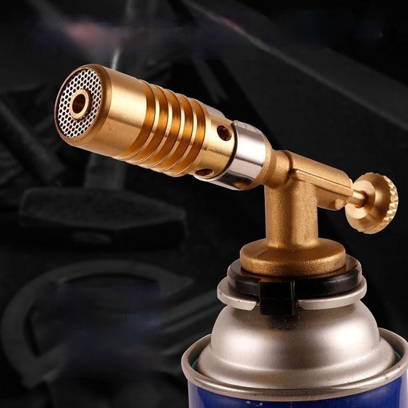 1pcs New Portable Gas Torch Flame Gun Blowtorch Copper Flame Butane Gas-Burner Lighter Heating Welding for Outdoor Camping BBQ Spray Gun