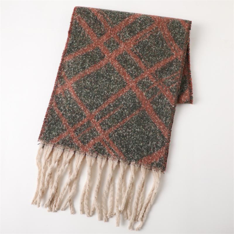 Winter Warm Women Scarf Simple Soft Faux Cashmere Blanket Wrap Shawls Foulard Pashmina Neckerchief Poncho Tassel