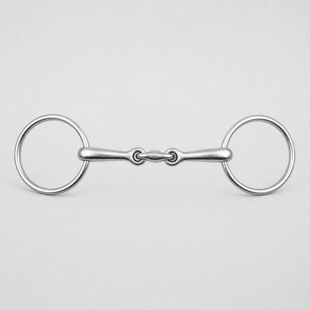 Sanftes Gebiss mit zwei Ringen | Rostbeständig, Gebrochenes Gebiss, für den täglichen Reitsport Rose