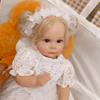 Piękna Dziewczynka Księżniczka Lalki Reborn Realistyczne 20'' 50cm Lalka Reborn z Materiałowym Korpusem Ręcznie Robiona Implantowane Złote Włosy Lalka Symulacyjna Zabawka dla Dzieci Prezenty
