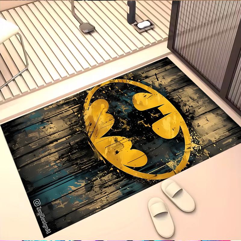 Batman Print Rug, Washable Floor Carpet, For Entryway Dorm Laundry Room Office Study, Home Decor Birthday Christmas Gift