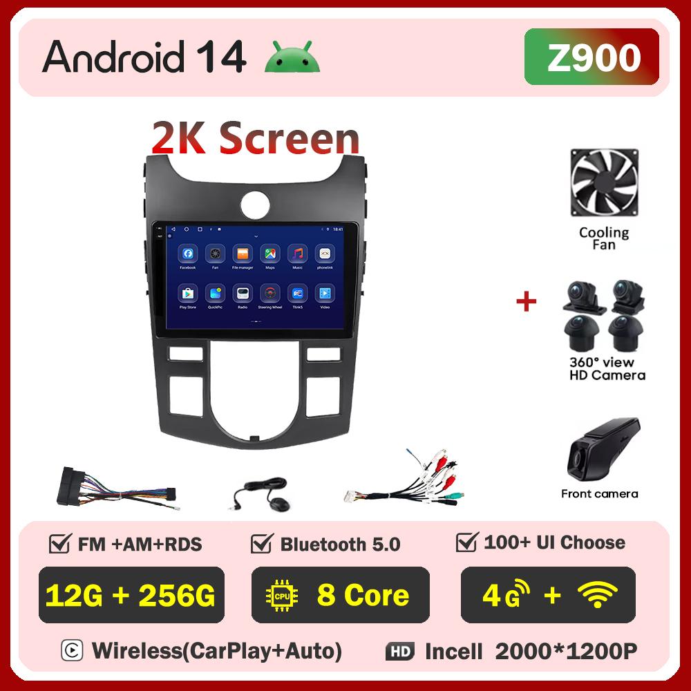 For KIA Forte Cerato 2 Porte Koup 2008-2014  Carplay Auto Screen Wireless Android Auto Car Intelligent Systems AutoMotive 8 Core