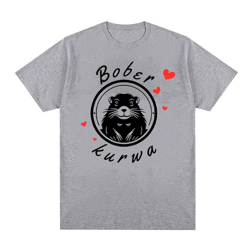 

Забавные футболки с рисунком Bober Kurwa Meme, мужские и женские повседневные модные хлопковые футболки с короткими рукавами, летняя милая футболка большого размера с круглым вырезом